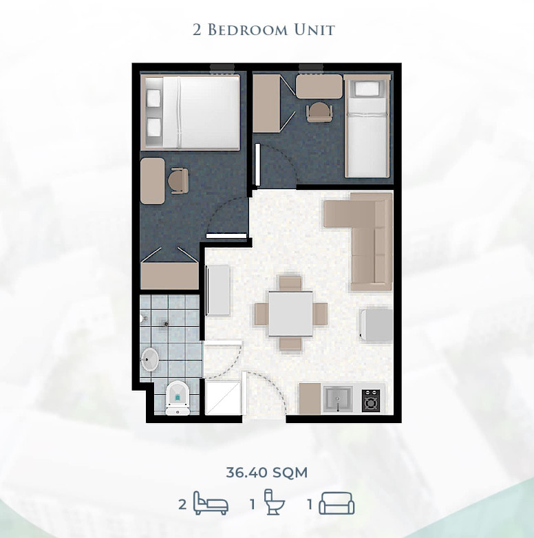 2-Bedroom Condo Floor Plan